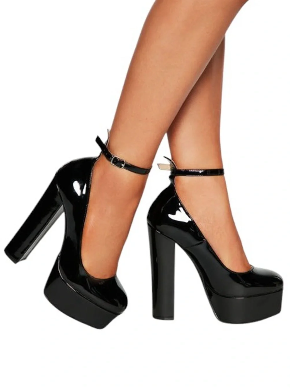 Fashion Nova Black Standing Tall Platform Pumps Womens 8.5